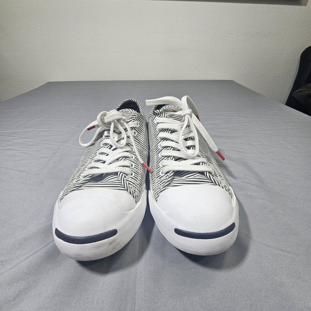 Converse Jack Purcell Low Striped Hickory Black White Women's Size 8.5 Sneakers